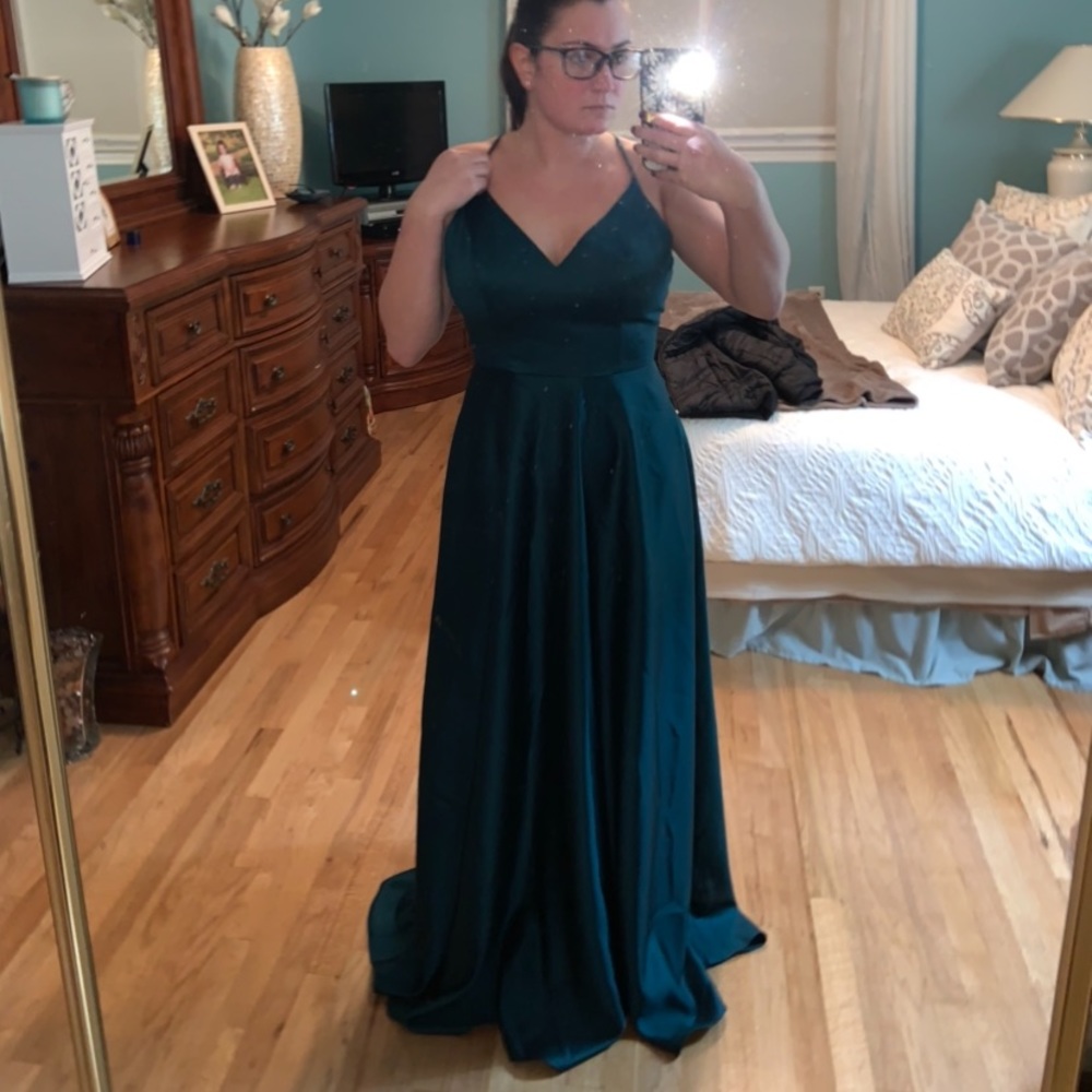 GEM SATIN A-LINE GOWN - NWT from David’s Bridal